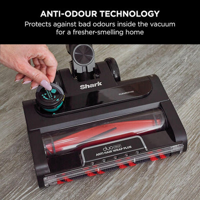 Shark Duo Clean Anti Hair Wrap Plus Cordless Stick Vacuum Cleaner Clean Sense IQ Hoover IZ400 Charcoal/Bras Gold Refurbished