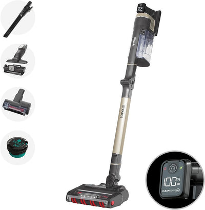 Shark Duo Clean Anti Hair Wrap Plus Cordless Stick Vacuum Cleaner Clean Sense IQ Hoover IZ400 Charcoal/Bras Gold Refurbished