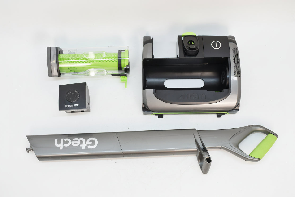 Gtech vacuum cleaner parts on a white background