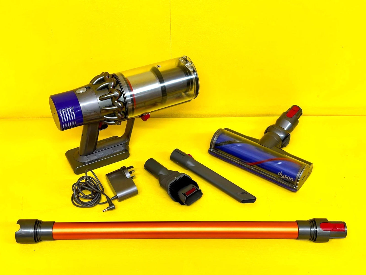 Dyson V10 Silver Orange Cordless Stick Handheld Vacuum Cleaner Multi Floor Renewed